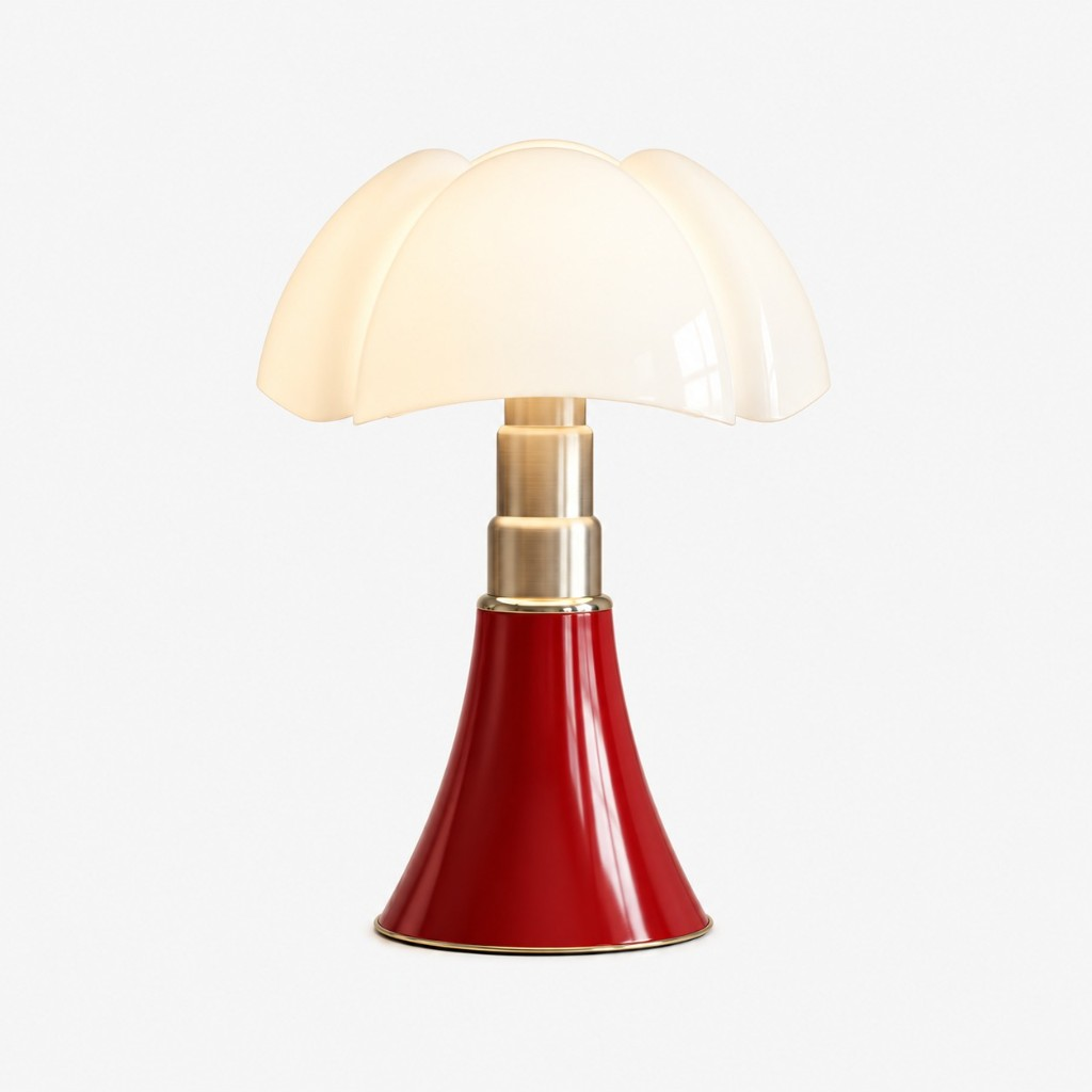 Purple red petal shade table lamp