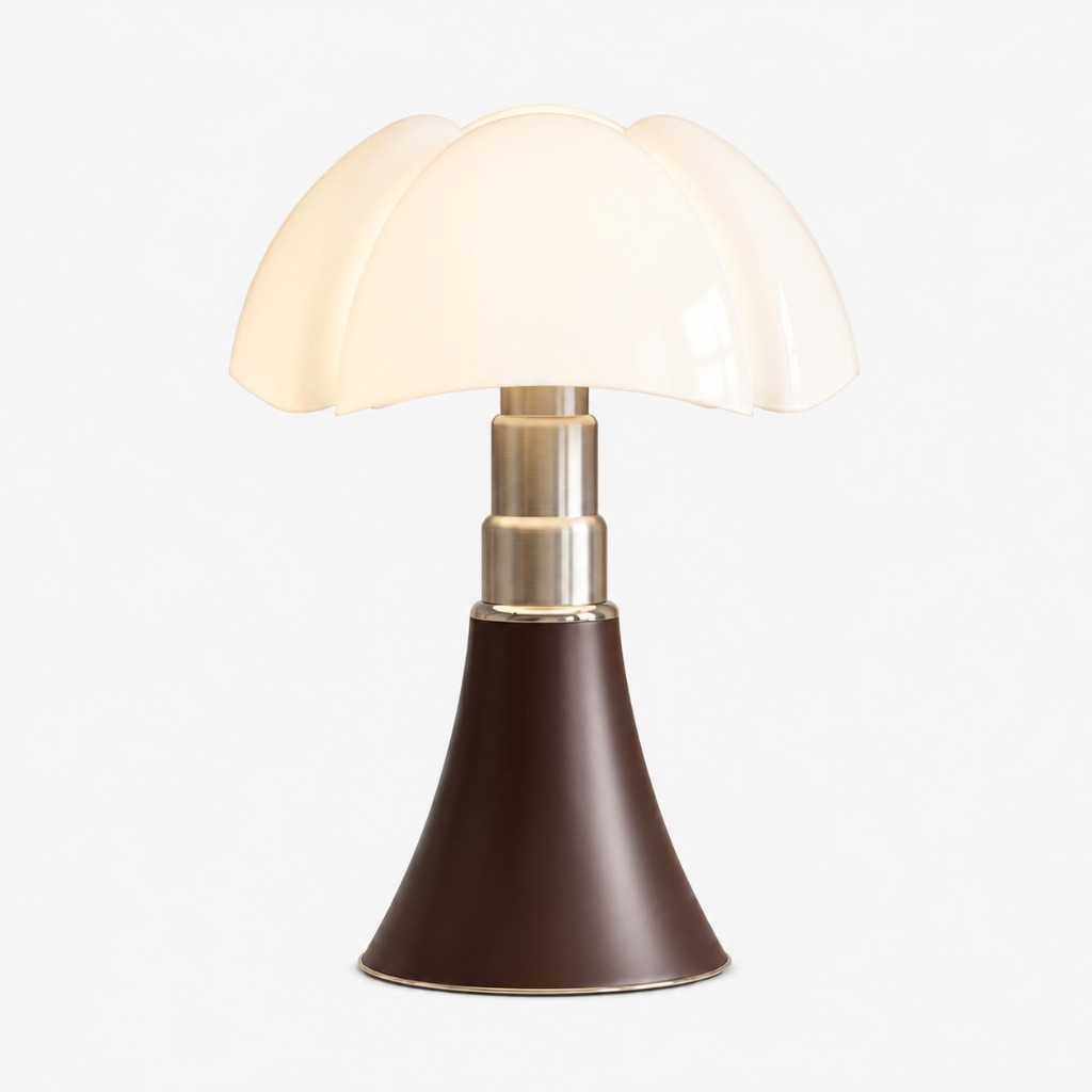 Dark brown petal shade table lamp