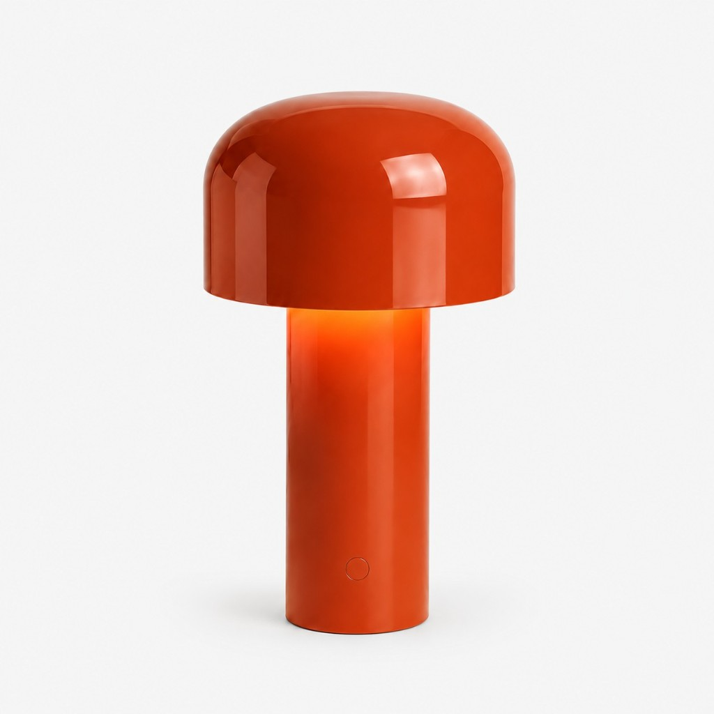 Red mushroom dome table lamp