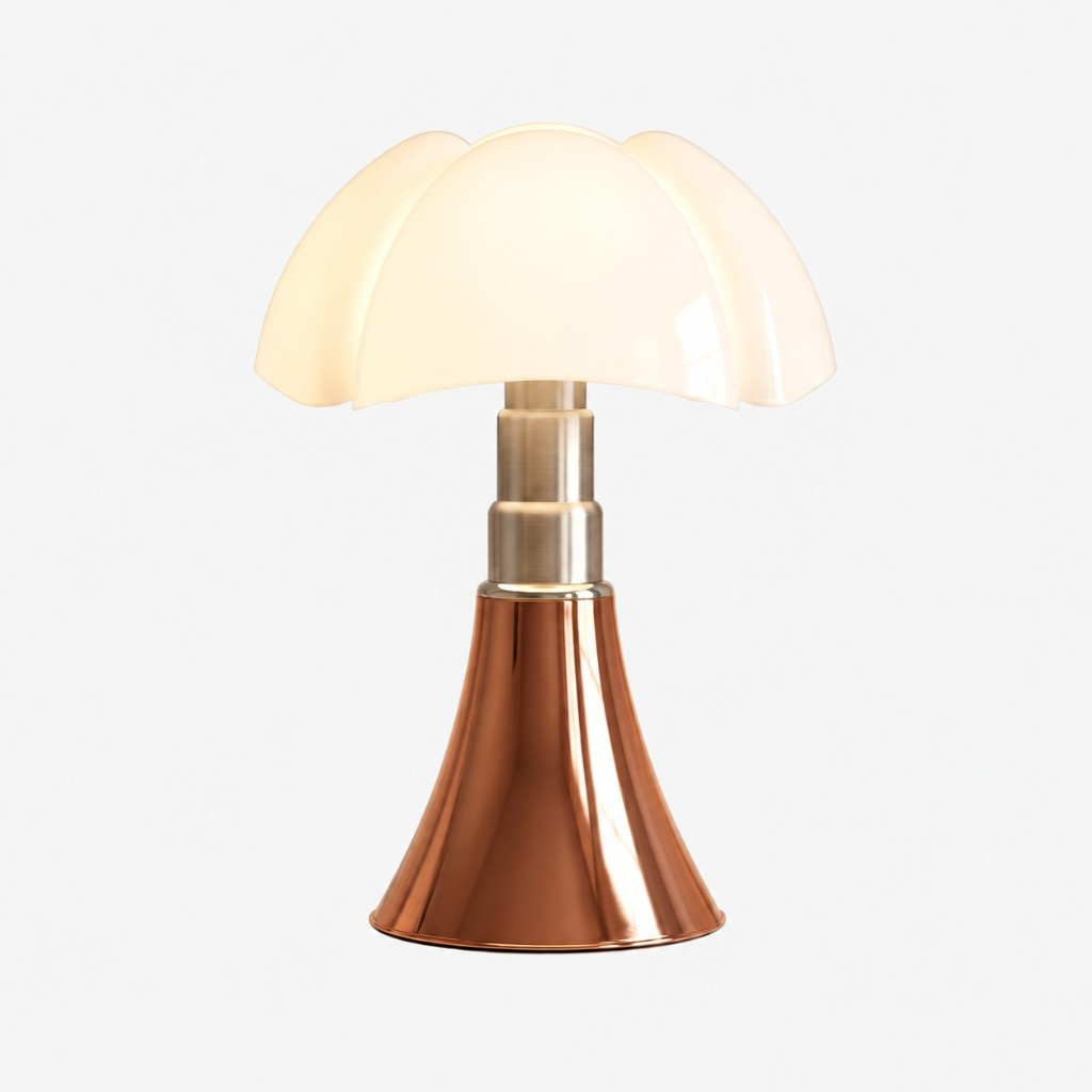 Copper petal shade table lamp