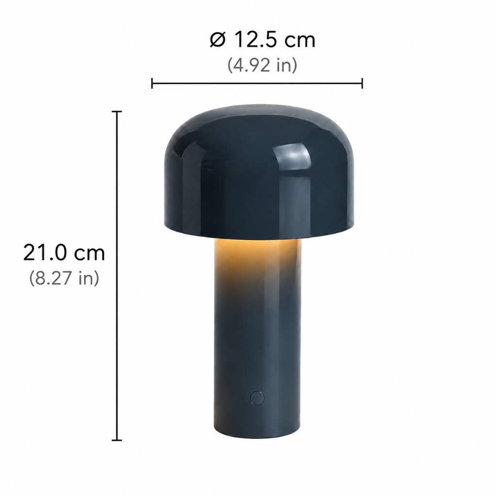 Mushroom table lamp dimensions: diameter 4.9 inches, height 8.3 inches