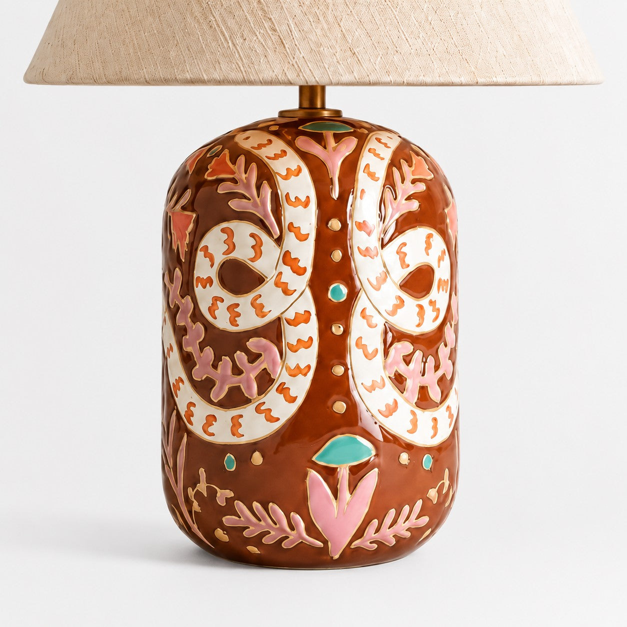 Brown ceramic pattern detail