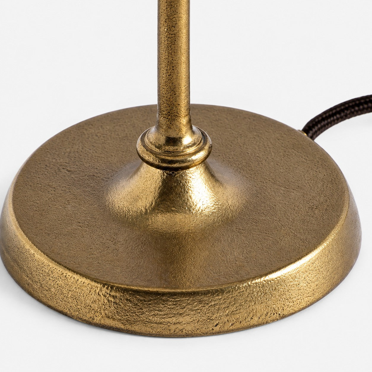 Antique brass round base and cord