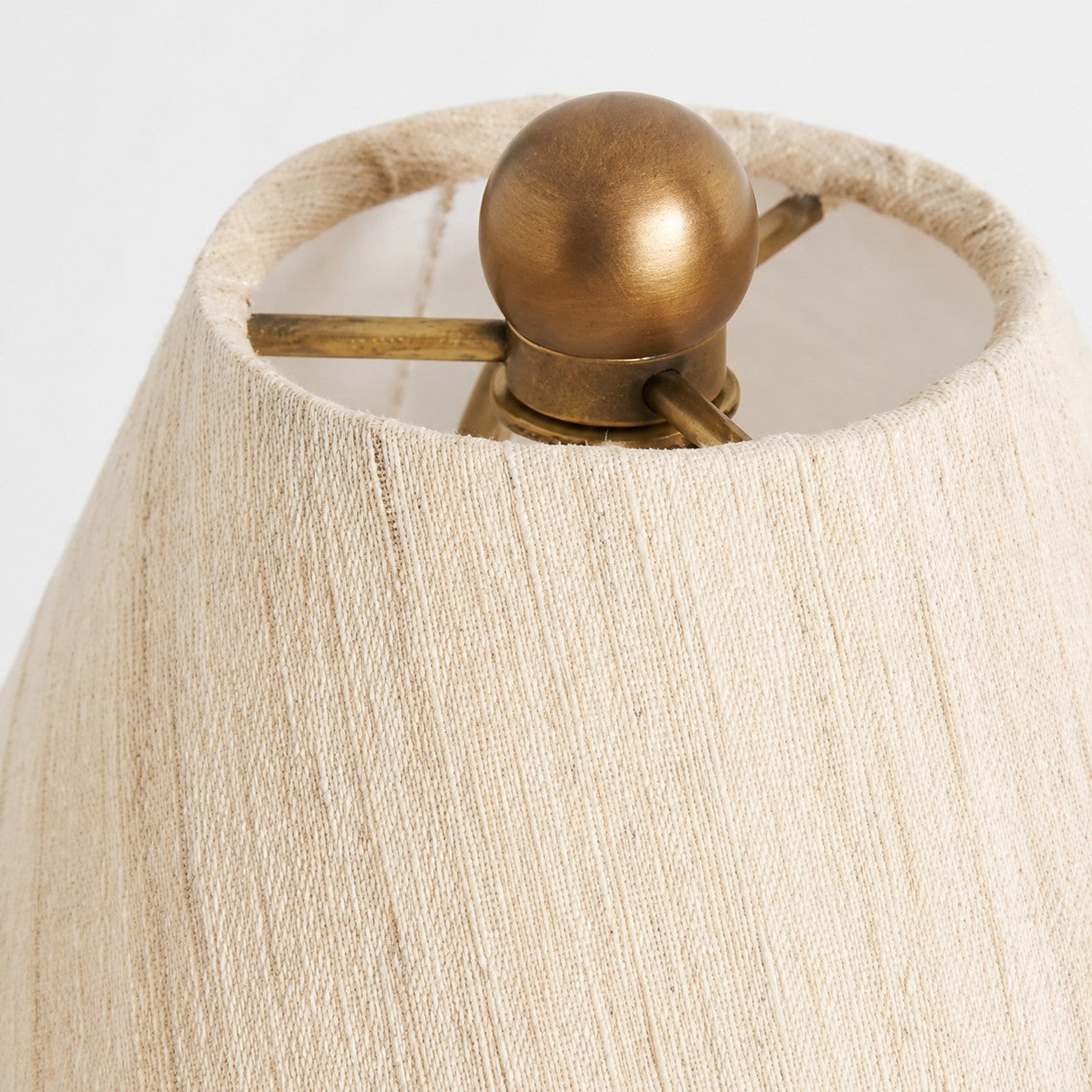 Linen shade and brass finial