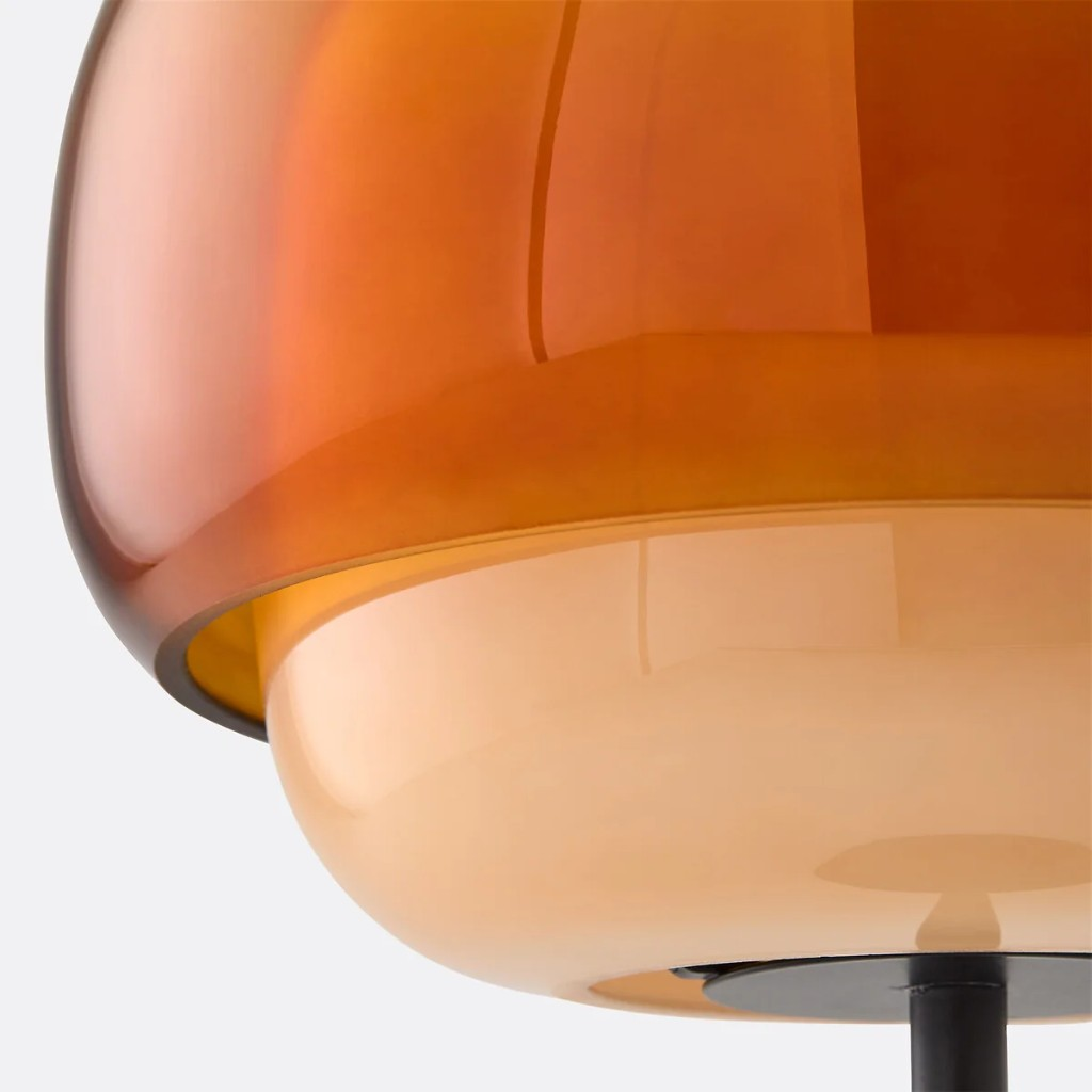 Layered orange and milky glass shade