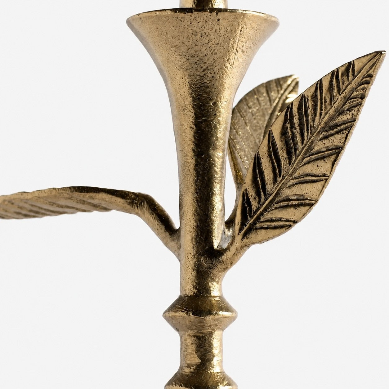 Antique brass botanical leaf