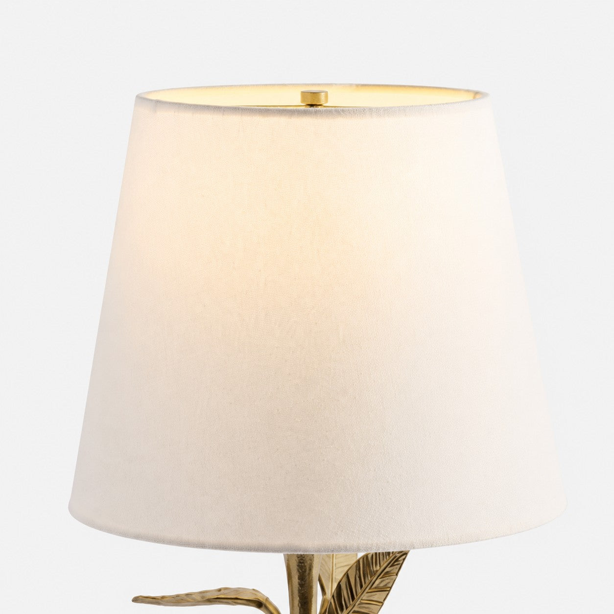 White linen shade and botanical stem