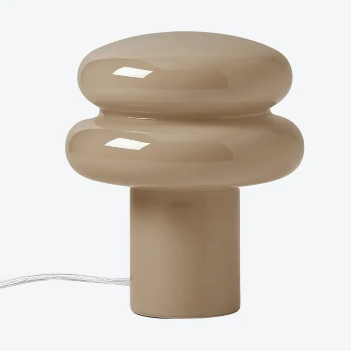Grey mushroom glass table lamp
