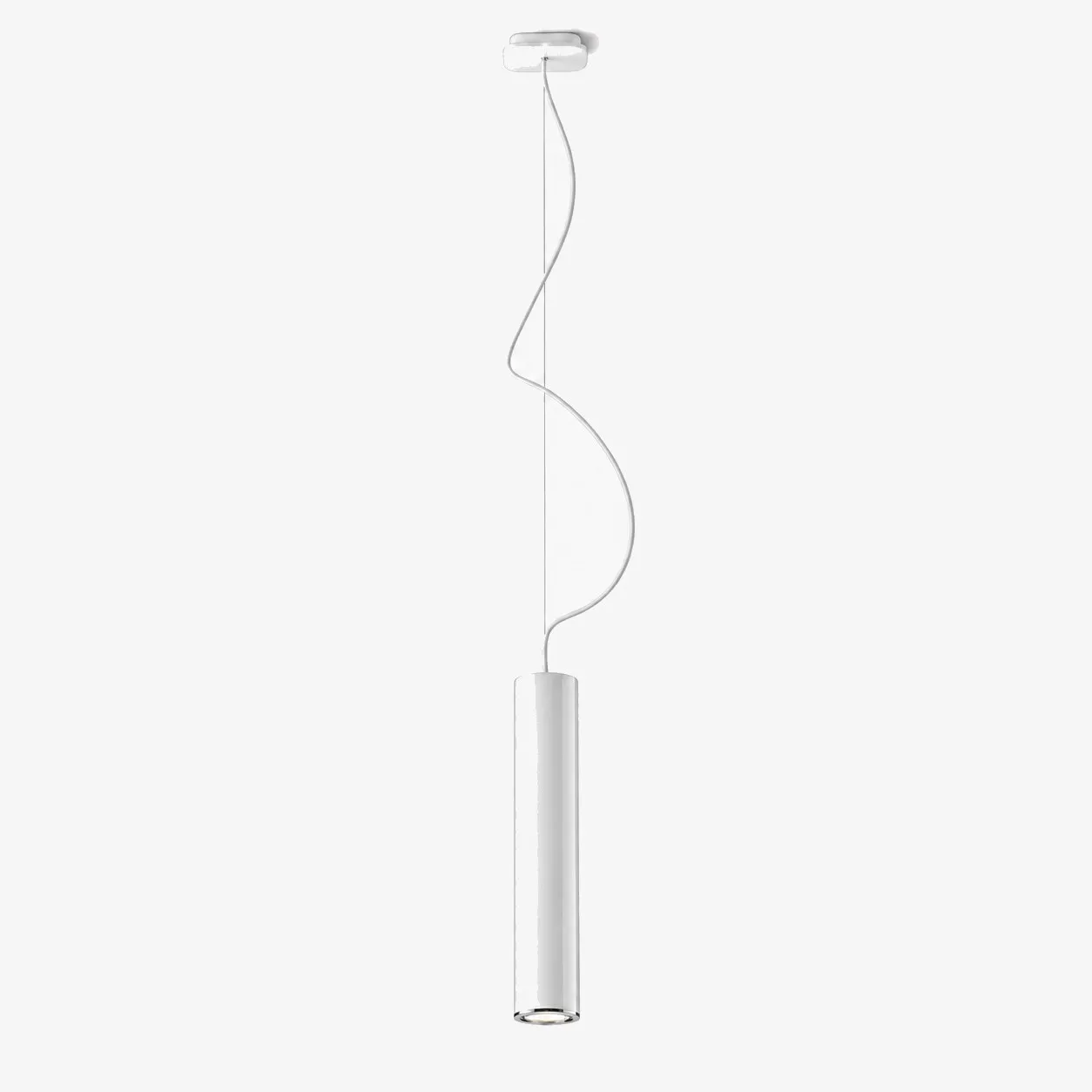 Glossy white pendant lamp