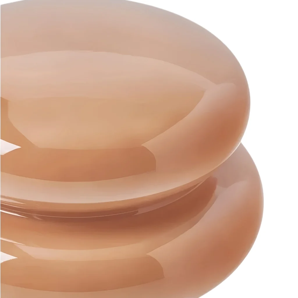Close view of the glossy glass shade