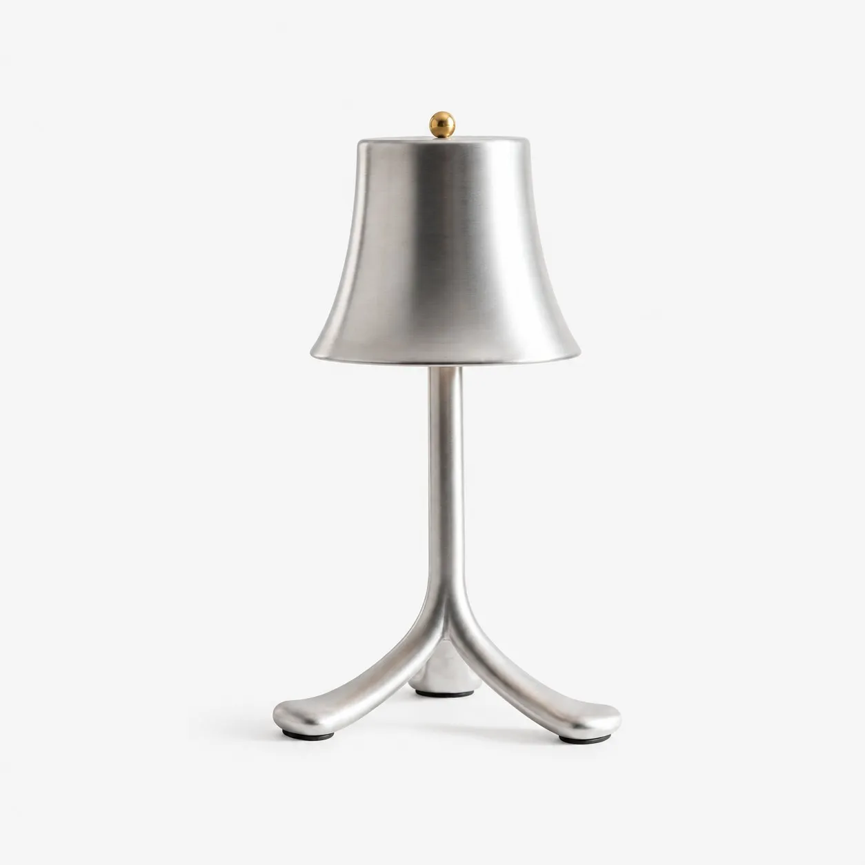 Aluminum portable table lamp with brass touch control
