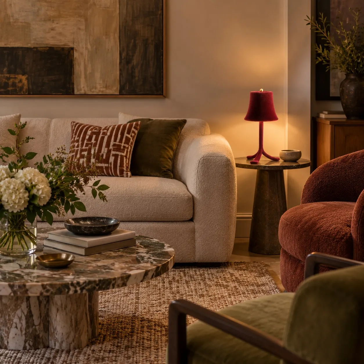 Color disc light in an interior scene