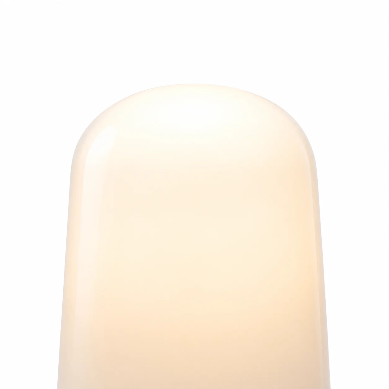 Rounded top of a white Gople Portable lamp