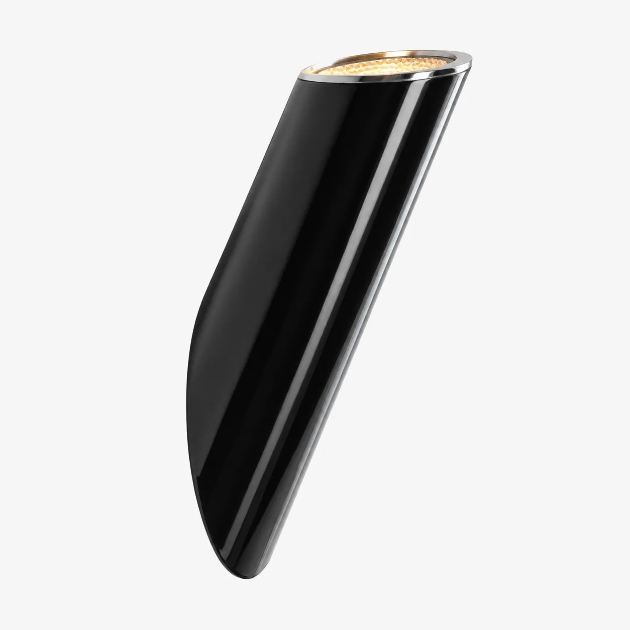 Glossy black angled wall lamp