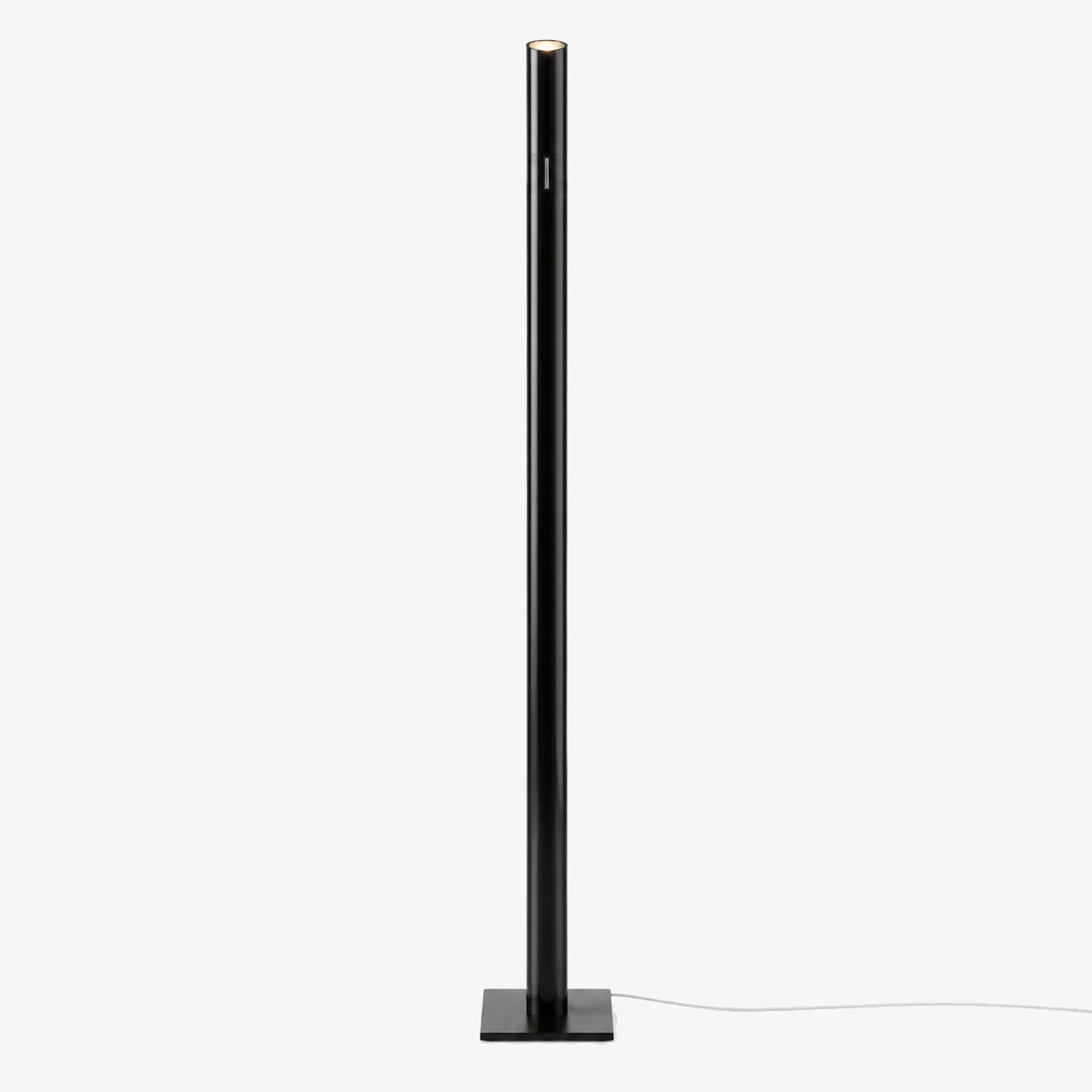 Glossy black metal floor lamp