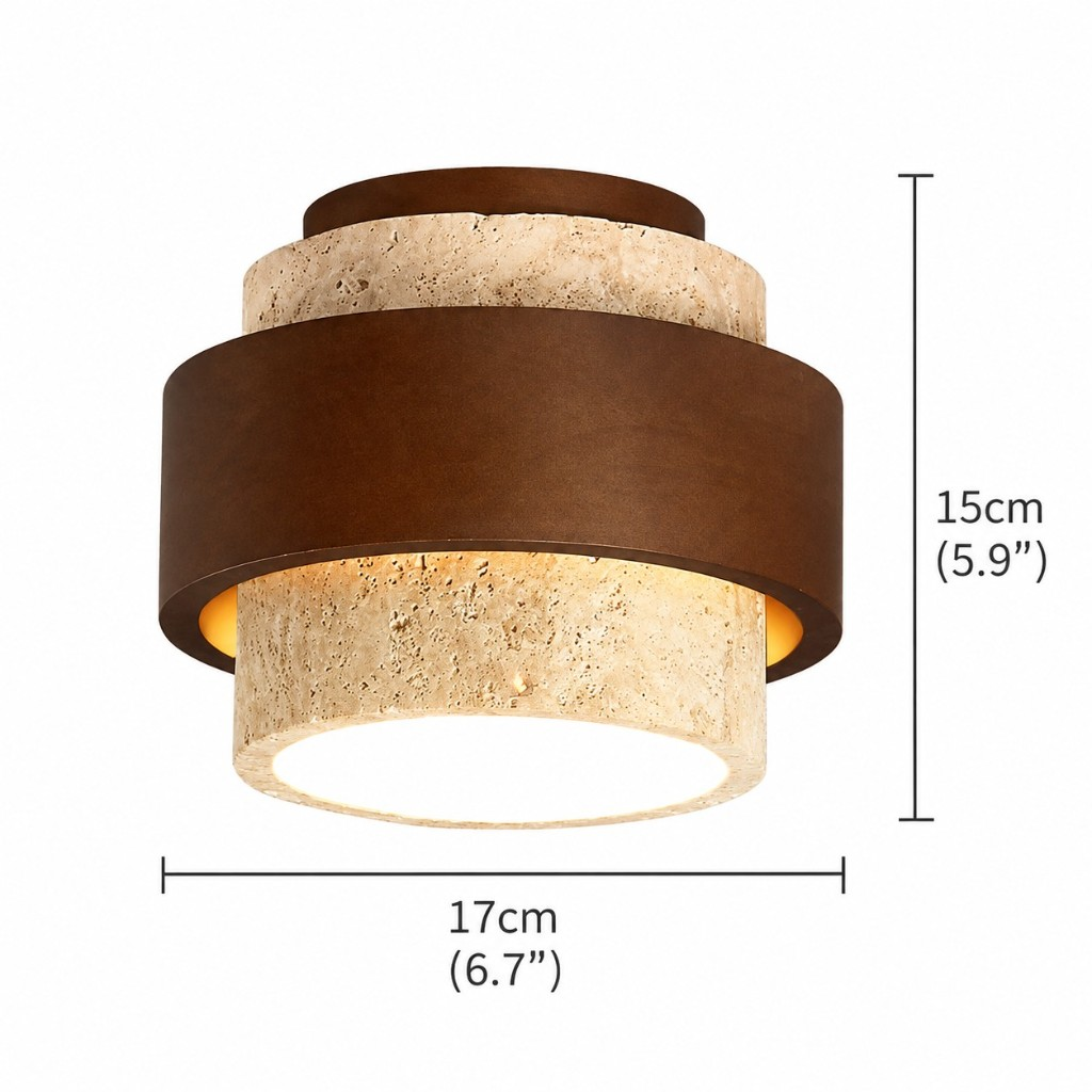 Ceiling light dimensions: diameter 6.7 inches, height 5.9 inches