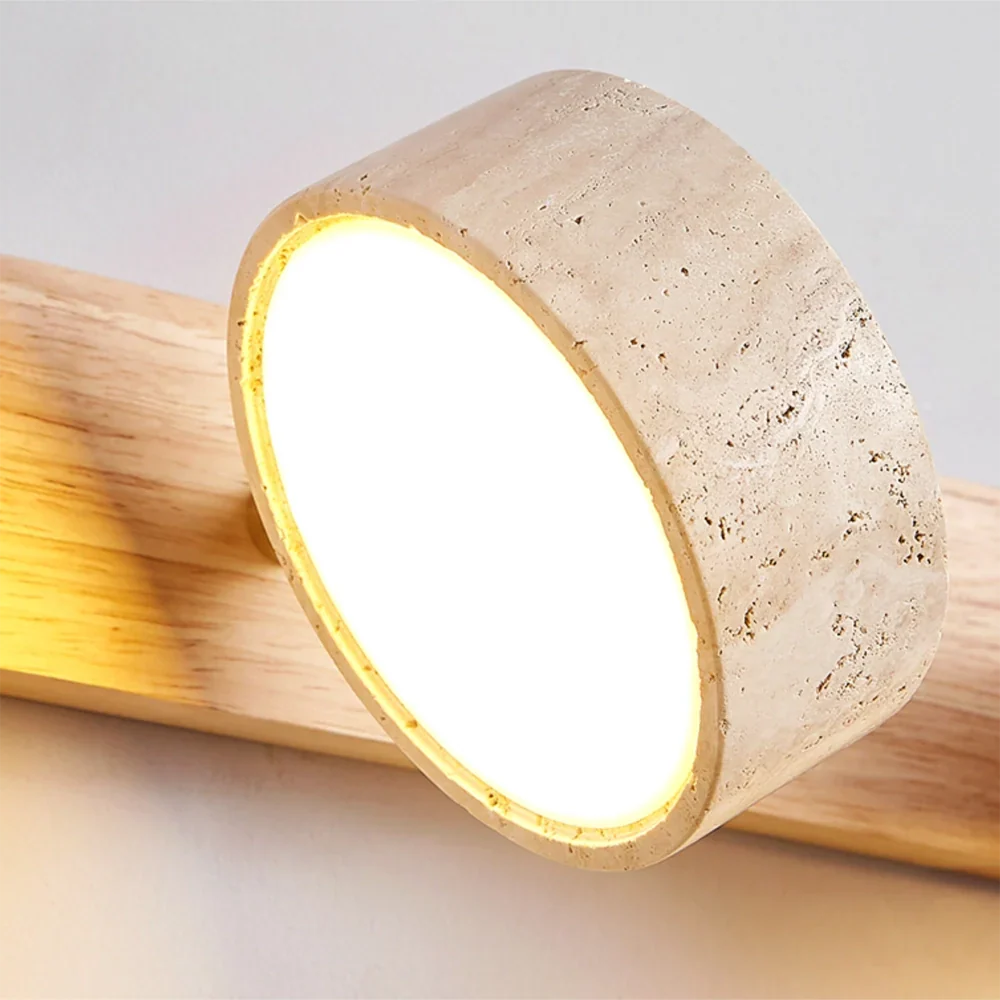 Close view of the travertine shade