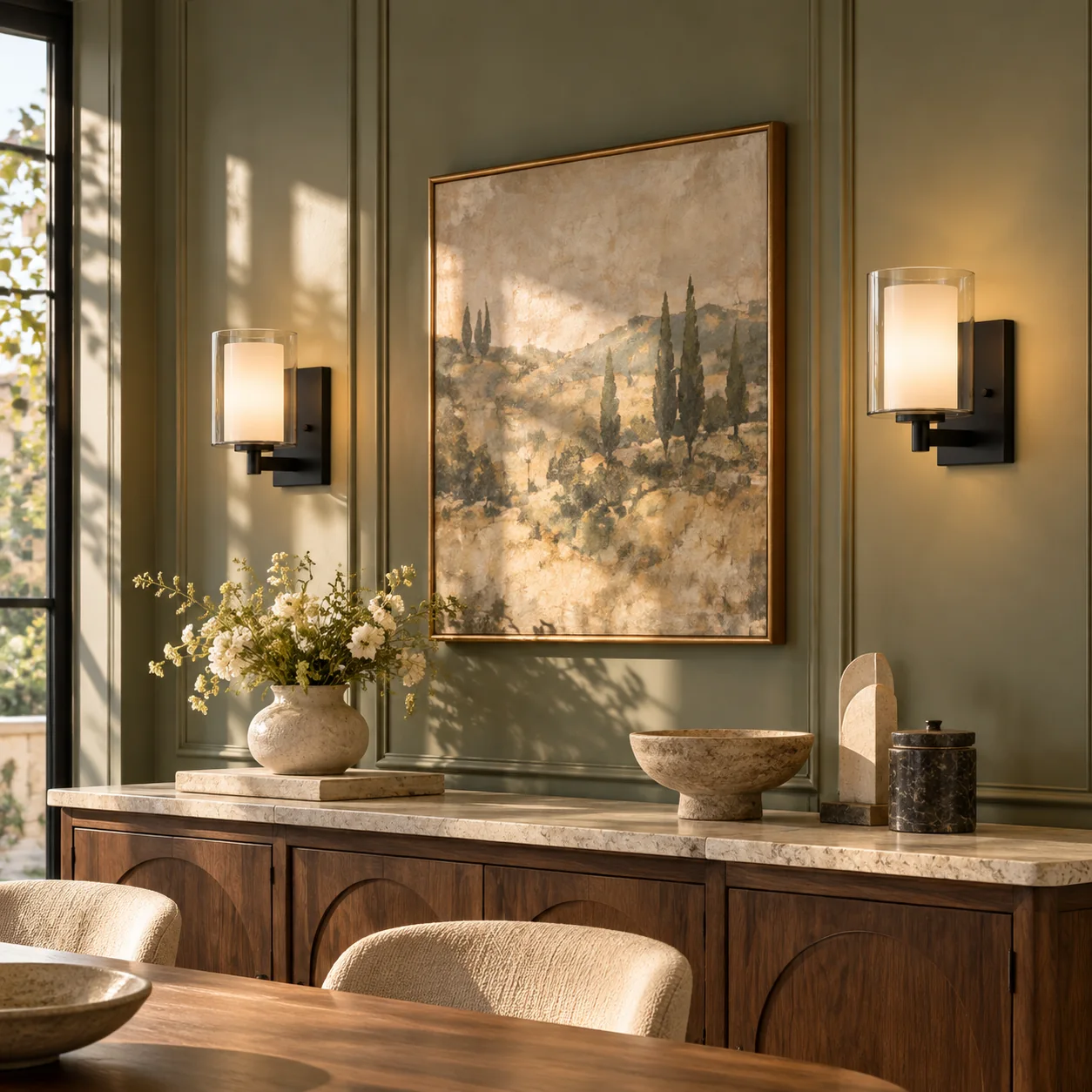 Double Glass Sconces, Set of 2 with clear glass shades and three finishes - New2609-1024570 scene 4