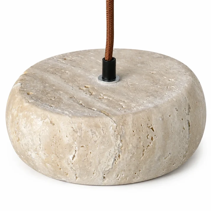 Top of a cream travertine shade