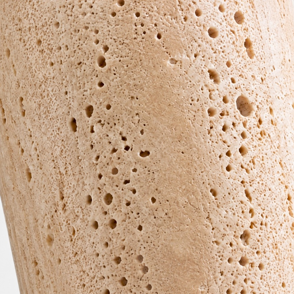 Close view of the travertine shade